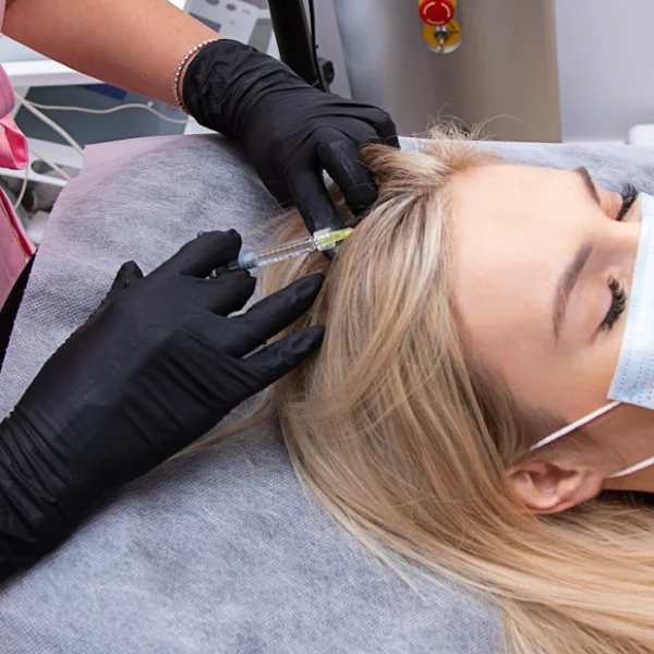 PRP Treatment Prices A woman having PRP hair restoration treatment